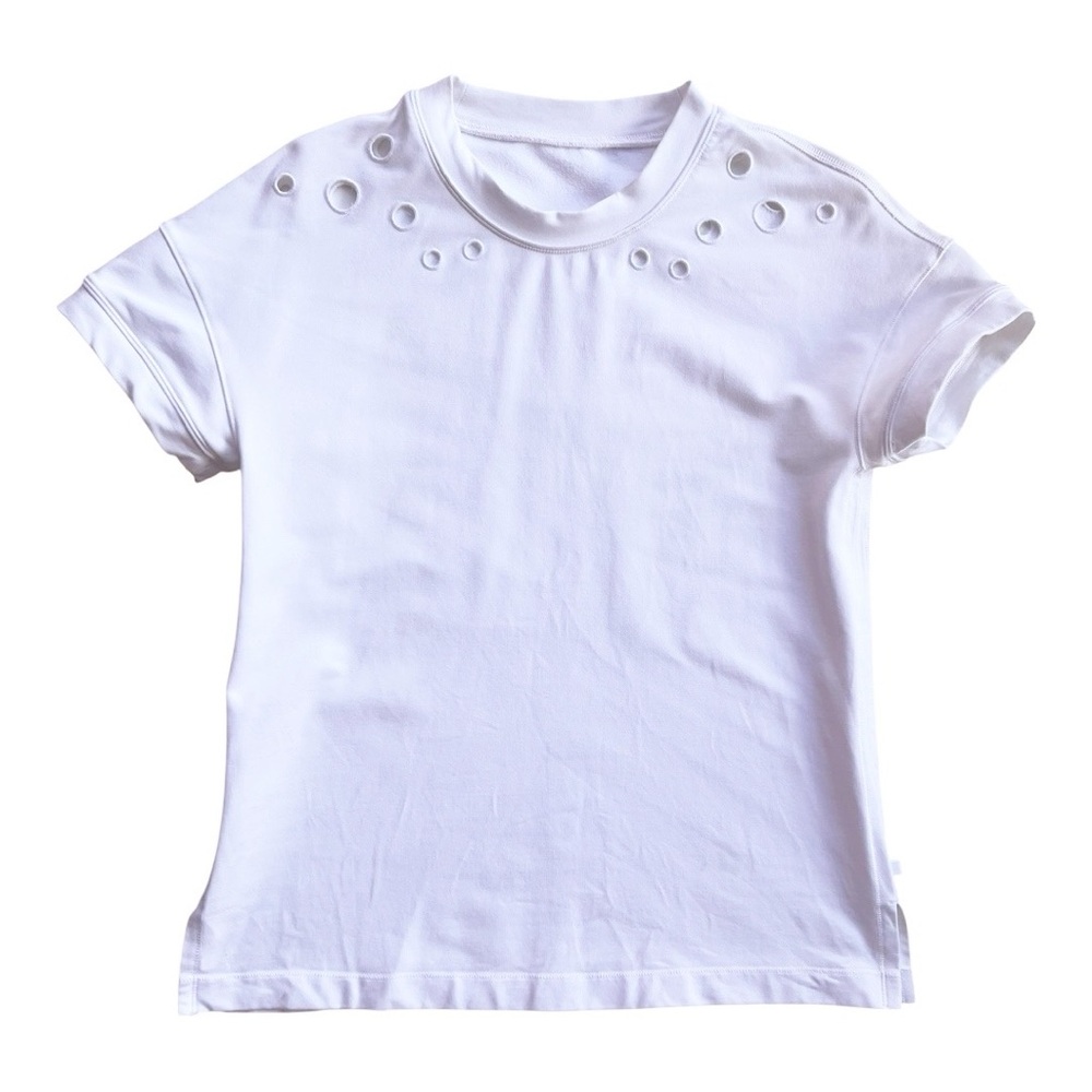 Lululemon White Space Eyelet Tee **Size 6**